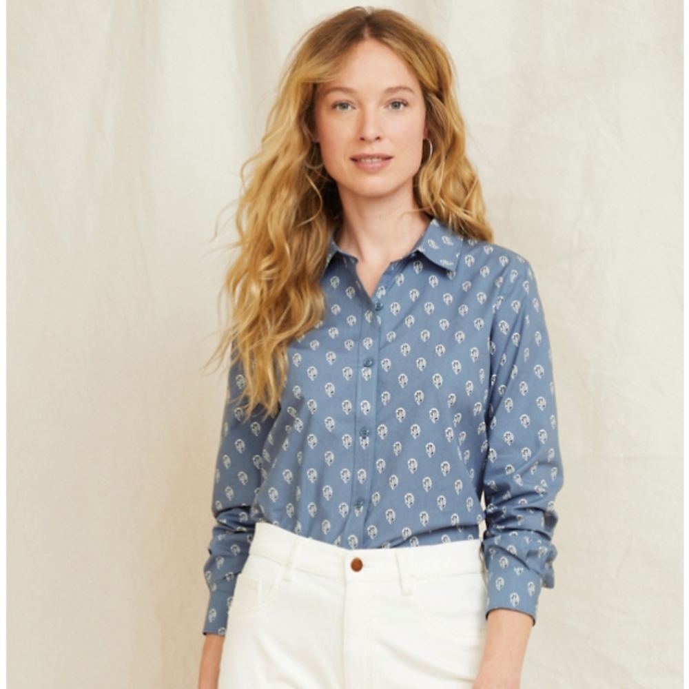 NWOT Garnet Hill Essential Organic Cotton Shirt Woman's S